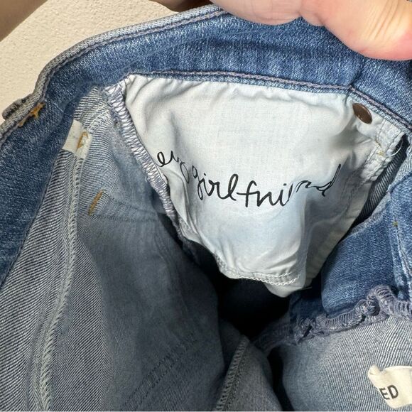 GRLFRND Reed Jeans in Come Over Wash Raw Hem High Rise Crop Size 28 - Picture 10 of 10